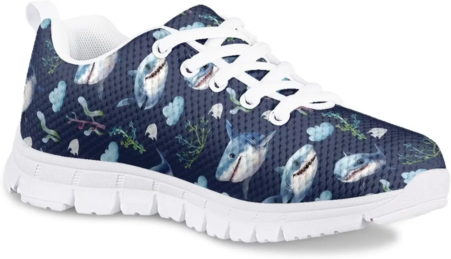 Girls Tennis Shoes Lace Up Breathable Sneakers Kids Lightweight Sneakers Athletic Running Shoes