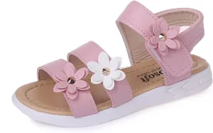 Girls Toddler Rubber Sandals Cross Non-Slip Sandals Kids Flower Shoes Baby Baby Shoes Sports Slide (Pink, 2.5-3 Years)