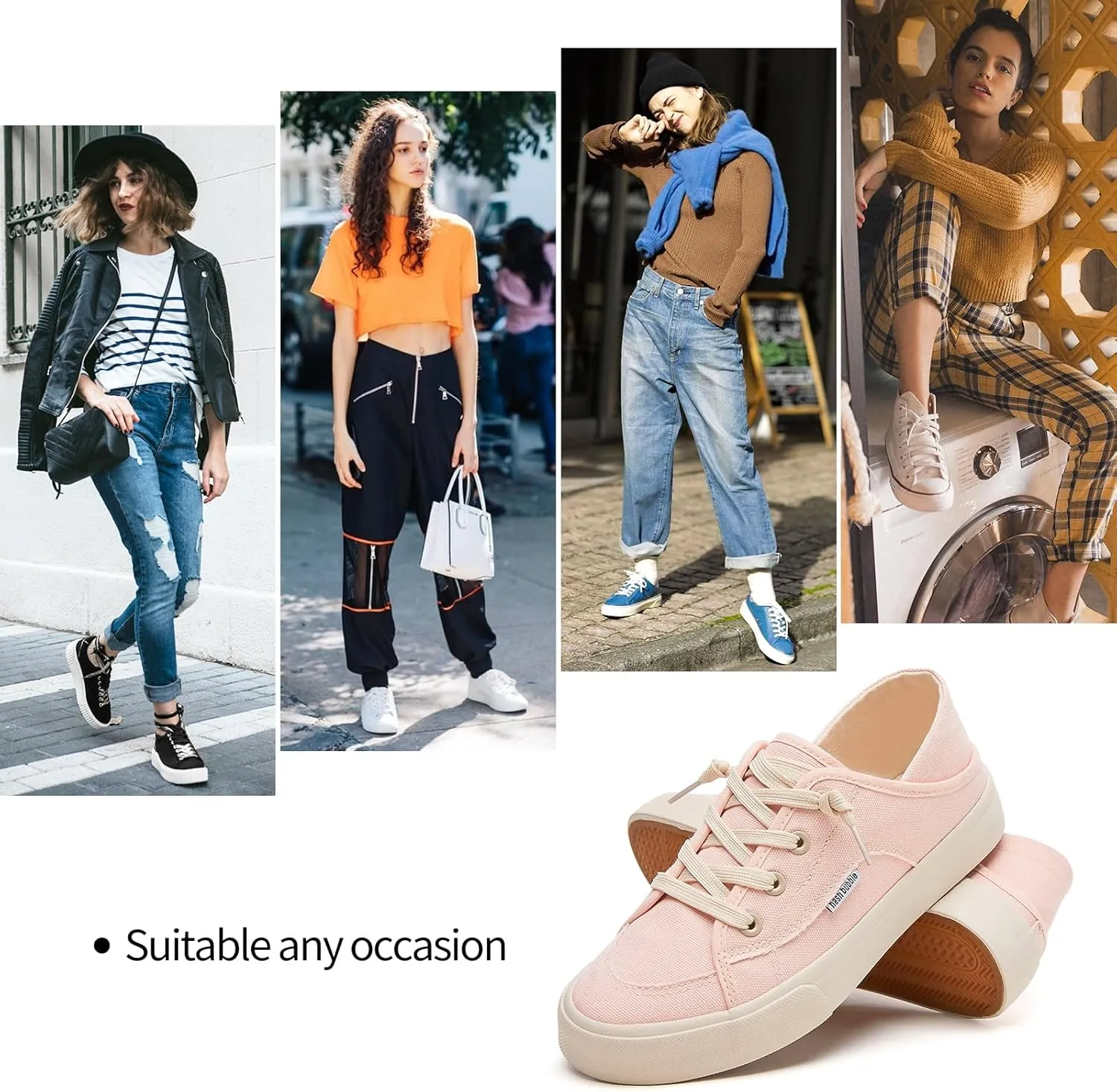 hash bubbie Women's Slip on Shoes Canvas Shoes Non Slip Fashion Sneakers for Women Low Top Loafers