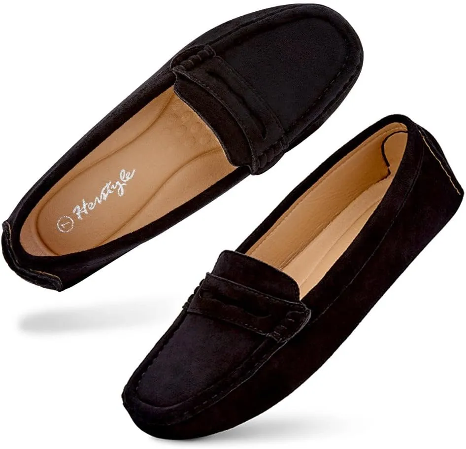Herstyle Women's Loafers, Comfy Dressy Flats, Slip-On Penny Loafers & Moccasins with Cushioned Footbed, Lightweight Business Casual Shoes for Office, Walking & Travel (2025)