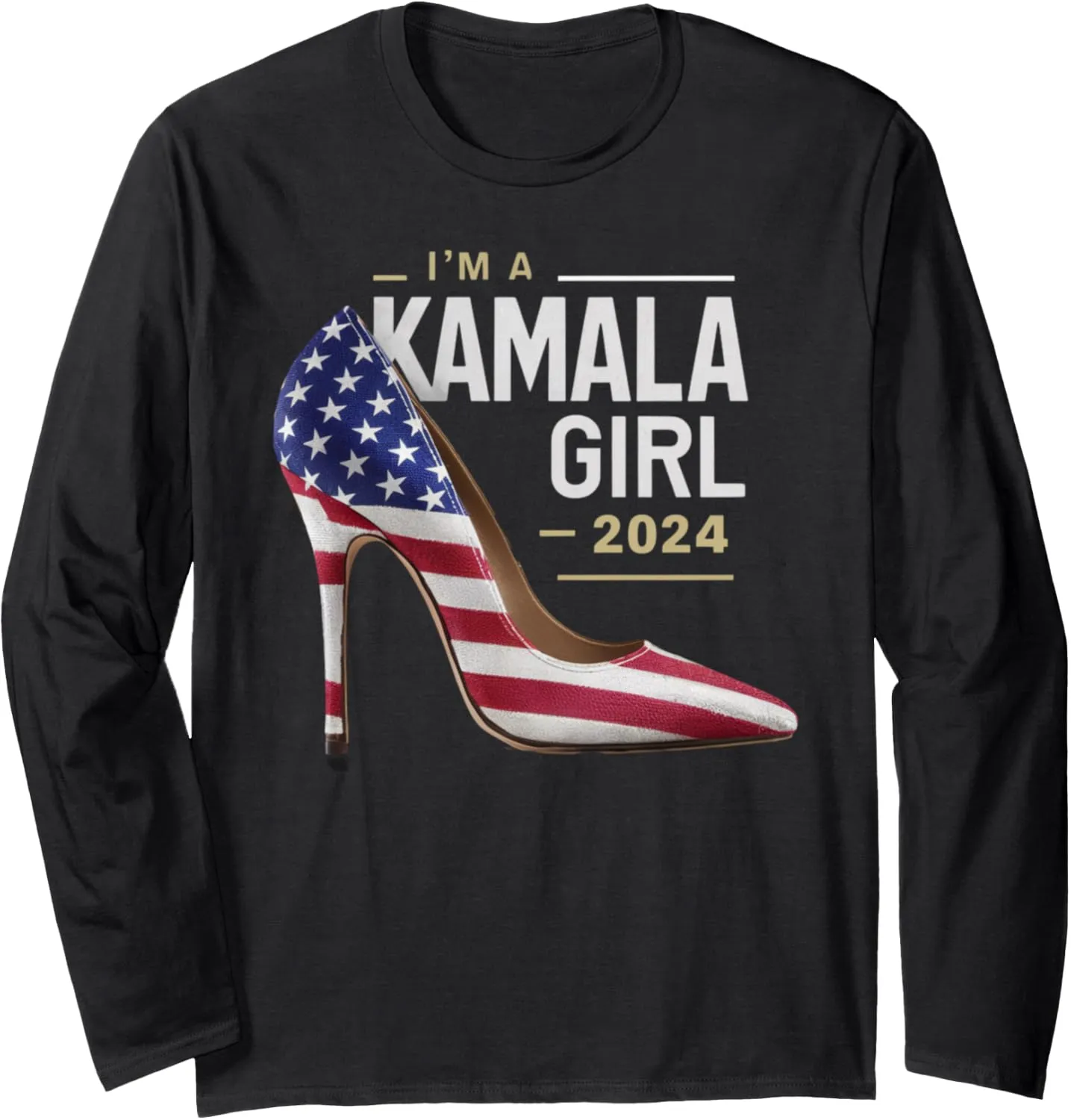High Heel US Flag Long Sleeve T-Shirt