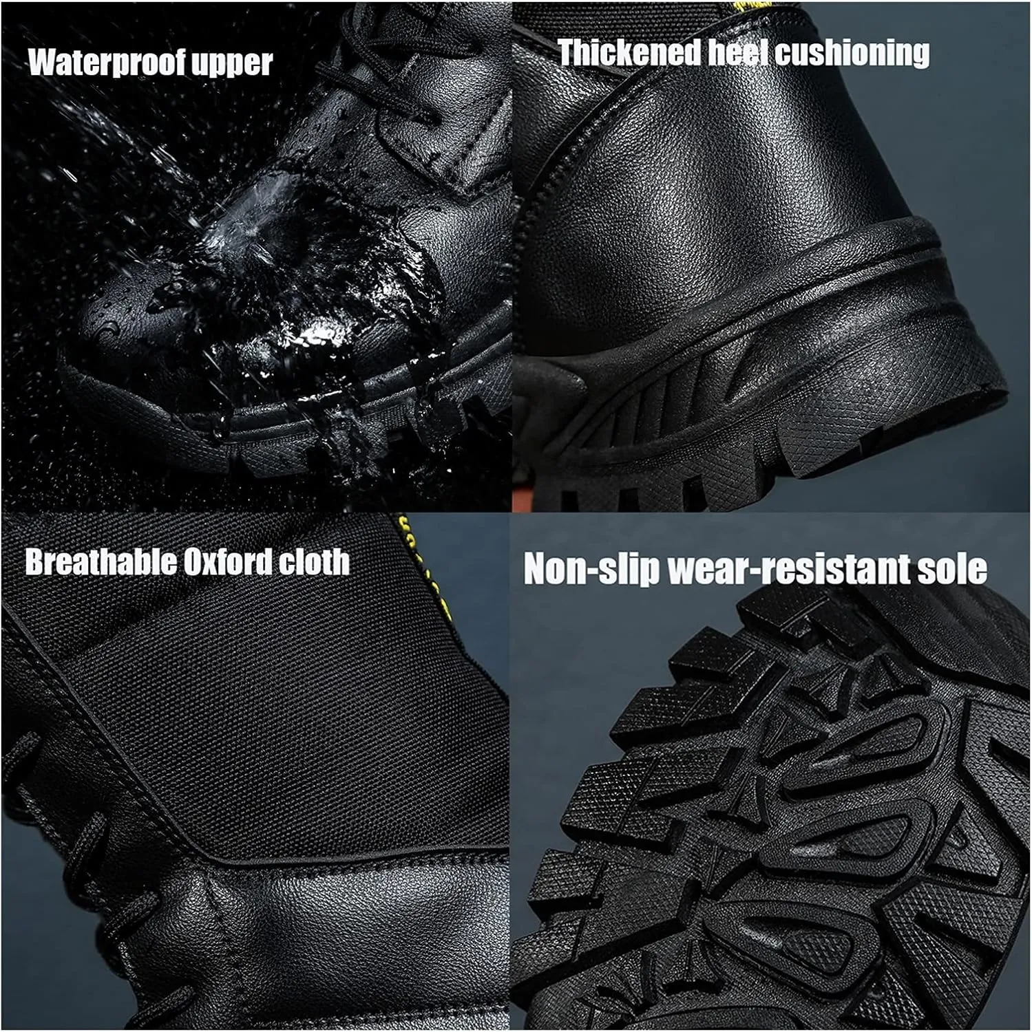 High Rise Hiking Boots, Outdoor Combat Waterproof Boots Men,High- top Work Army Tactical Patrol Hiking Footwear, Breathable Non- Slip Trekking Lace Up Snow Boots, for Birthday,Father' s Day and Chris