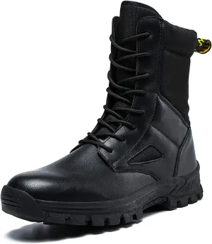 High Rise Hiking Boots, Outdoor Combat Waterproof Boots Men,High- top Work Army Tactical Patrol Hiking Footwear, Breathable Non- Slip Trekking Lace Up Snow Boots, for Birthday,Father' s Day and Chris