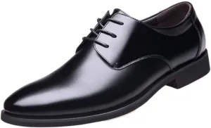 HOOENG Dress Oxford for Men Lace Up Derby Shoes Vegan Leather Rubber Sole Non Slip Anti-Slip Block Heel Business (Color : Black, Size : 10)