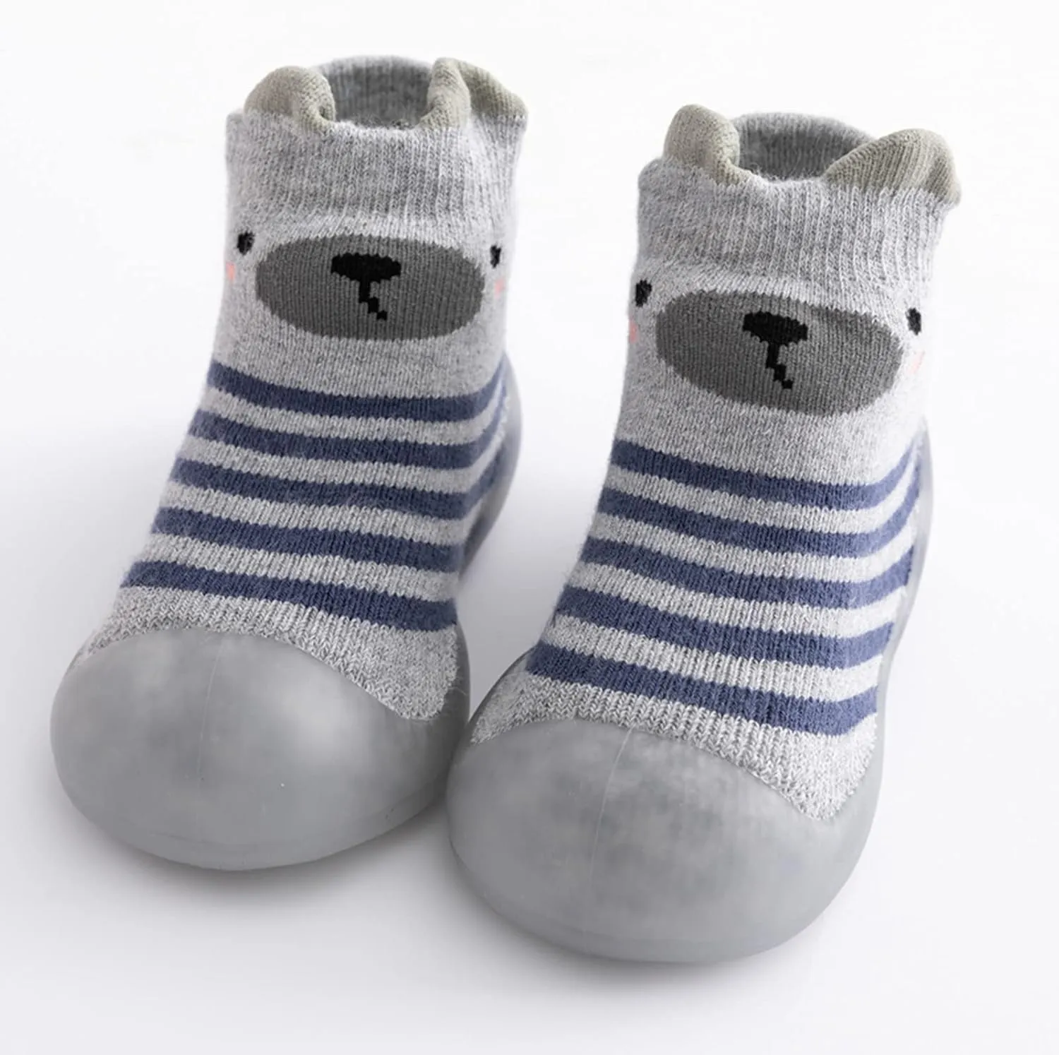 House Slippers for Kids Kids Toddler Baby Boys Girls Solid Warm Knit Soft Sole Rubber Shoes Slipper Stocking Sandal 2