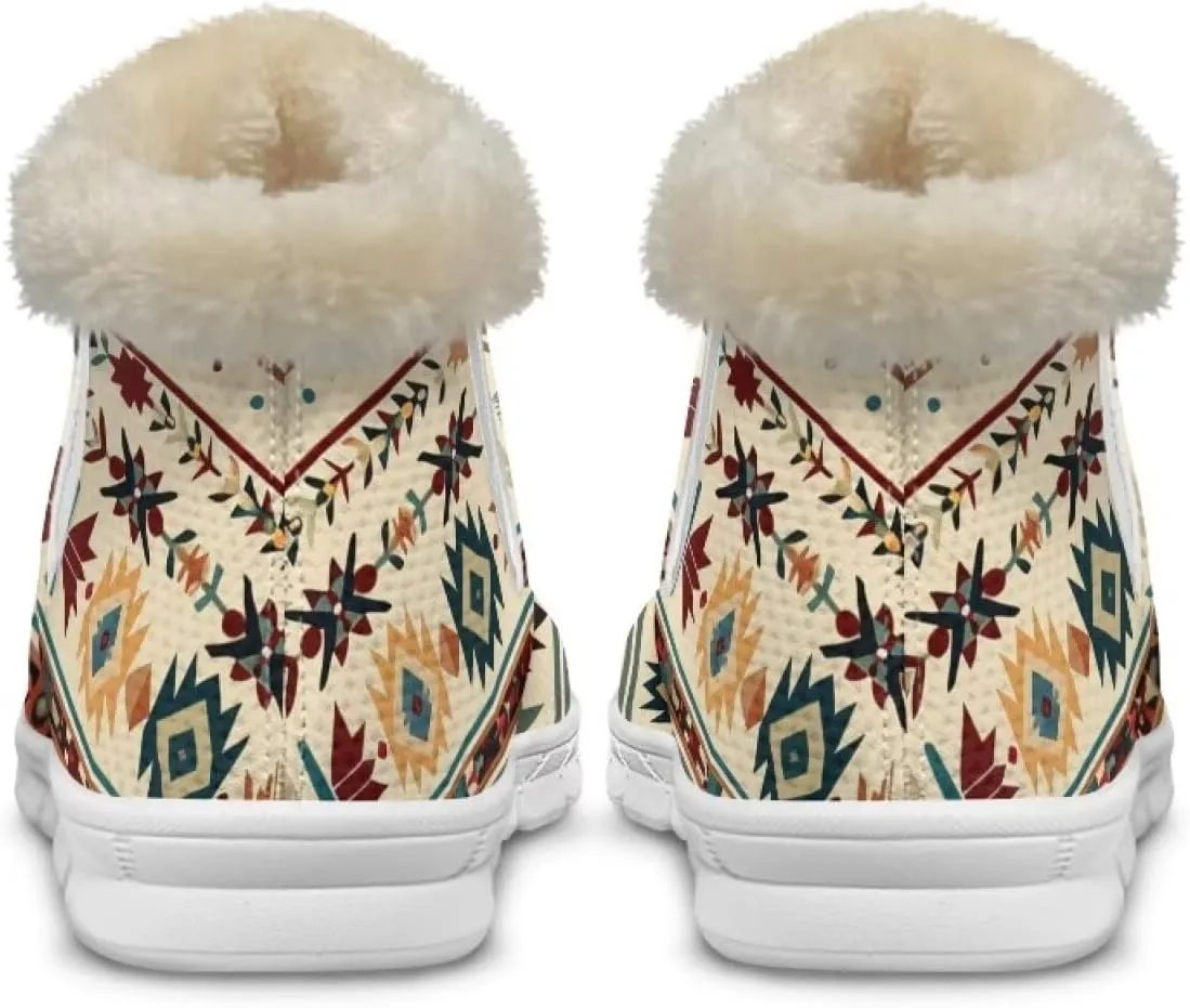 Howilath Fuzzy Snow Boots for Women Winter Flannel Warm Snow Shoes with Memory Foam
