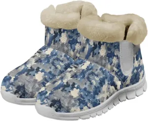 Howilath Fuzzy Snow Boots for Women Winter Flannel Warm Snow Shoes with Memory Foam
