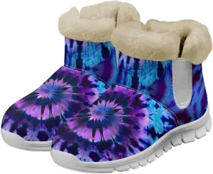 Howilath Fuzzy Snow Boots for Women Winter Flannel Warm Snow Shoes with Memory Foam