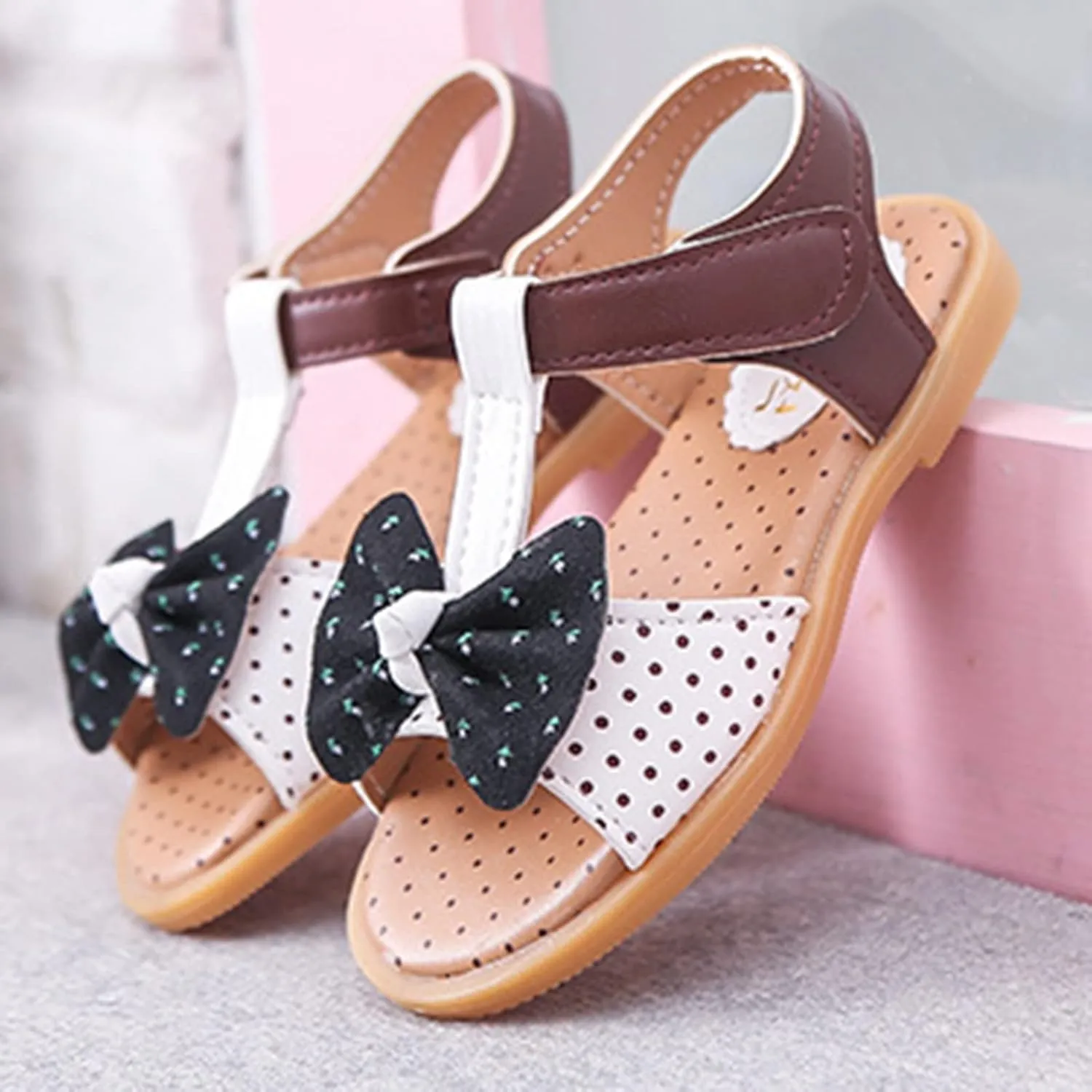 Infant Baby Girl Sandals Summer Outdoor Casual Beach Shoes Bowknot Soft Sole Princess Dress Flat First Walkers Shoes (White, 3.5-4 Years Toddler)