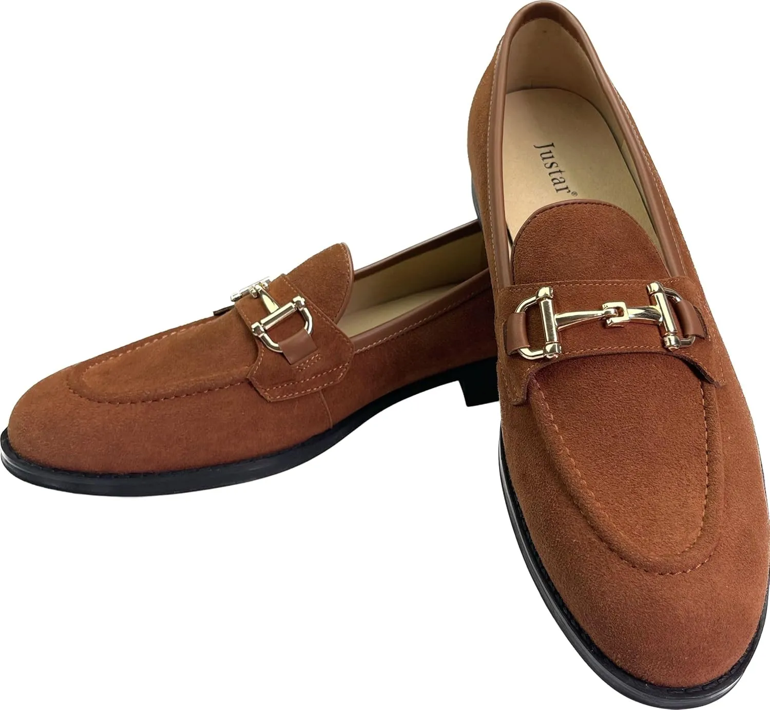 Justar Men's Genuine Leather Casual Dress Shoes Slip-On Business Loafers Formal Penny Loafers for Men Tuxedo Shoes