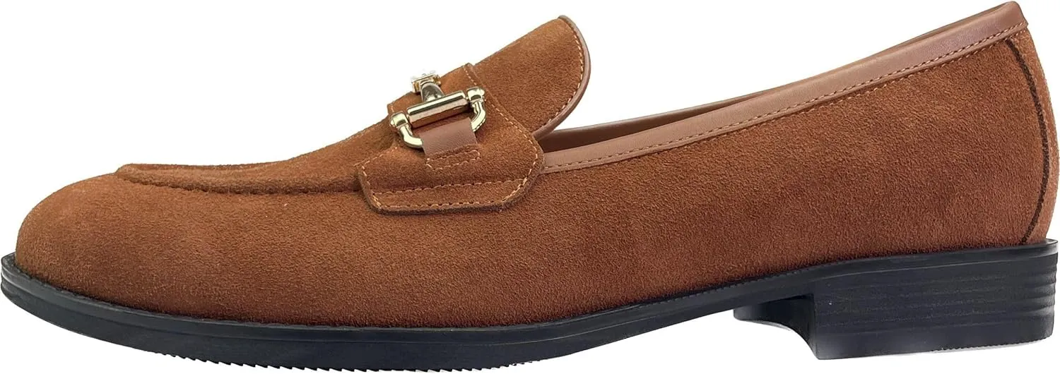 Justar Men's Genuine Leather Casual Dress Shoes Slip-On Business Loafers Formal Penny Loafers for Men Tuxedo Shoes