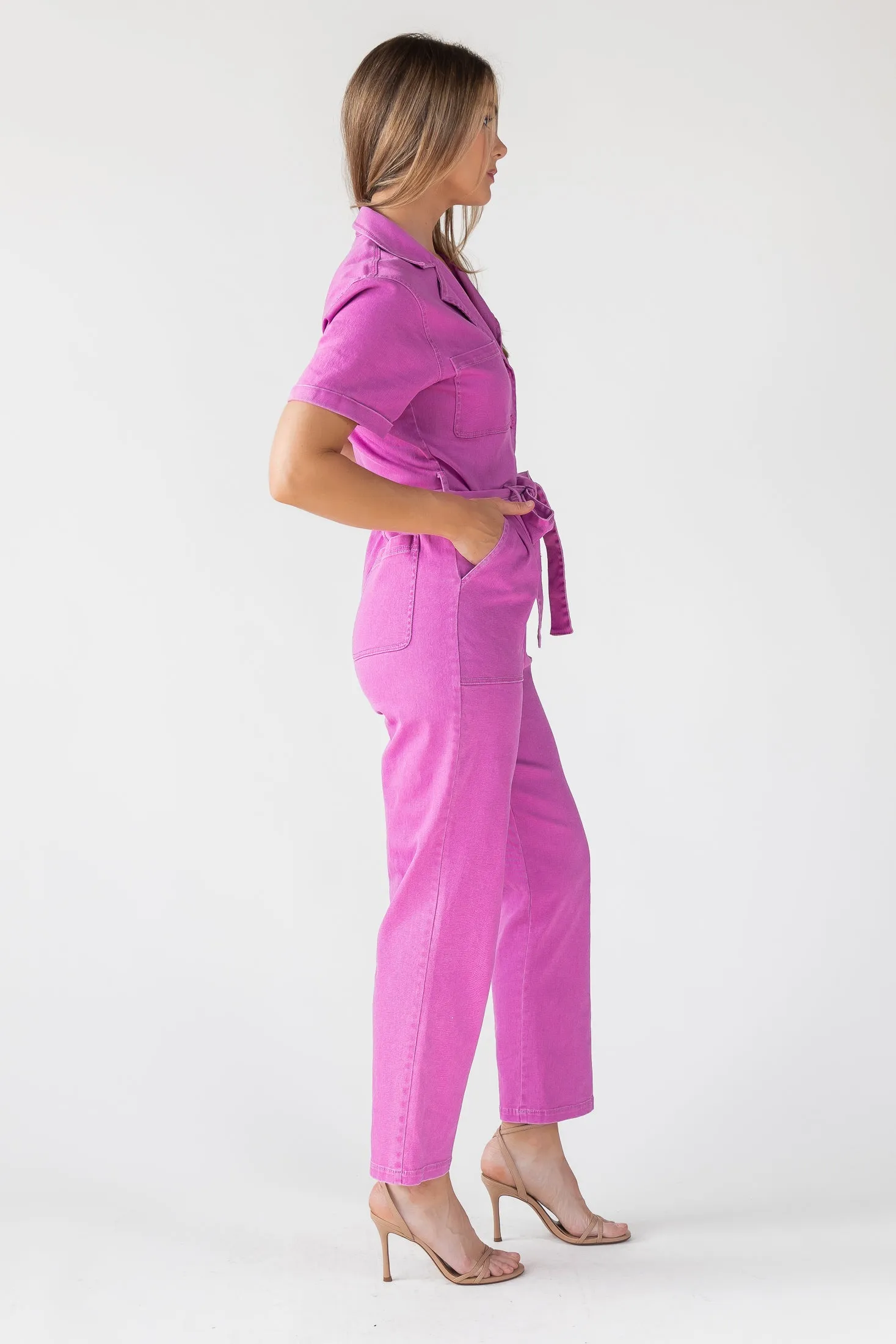 Kendall Pink Washed Jumpsuit - Final Sale