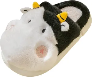 Kids Baby Boys Girls Winter Slippers Cow and Sheep Print Non Slip Home Indoors Shoes Girls Slippers Size 12