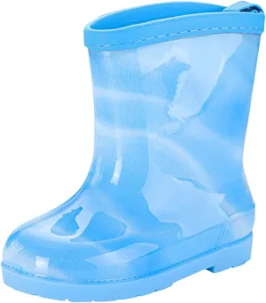 Kids Bow Rain Boots for Girls Boys Toddler Waterproof Rubber Cute Rainbow Rain Shoes with Easy On Baby Girl Boots