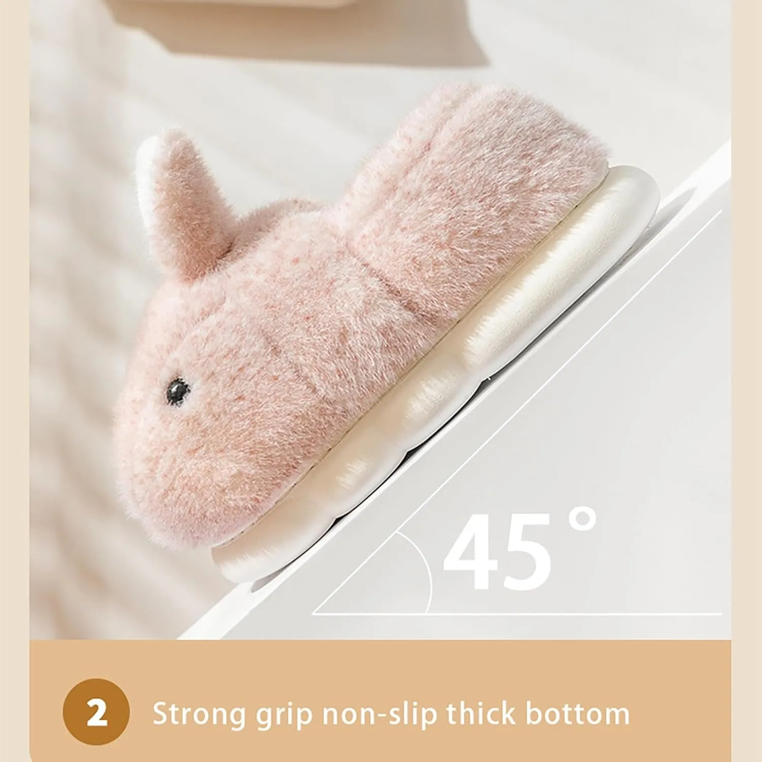Kids Cotton Fuzzy Slipper Toddler ??artoon Bunny Plush Animal Furry Winter Indoor Cozy Cute Warm Soft House Flat Shoes