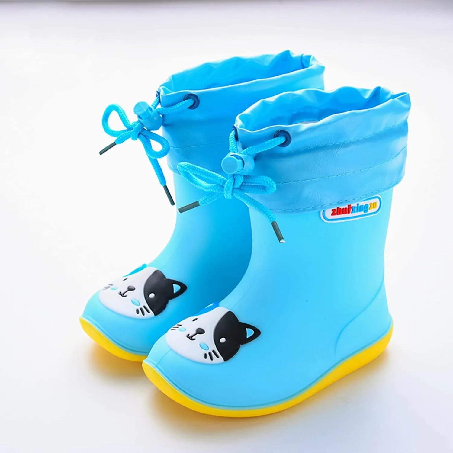 Kids Rain Boots for Girls Boys Waterproof Toddler Cute Cartoon Insulated Rubber boots with Adjustable Closure