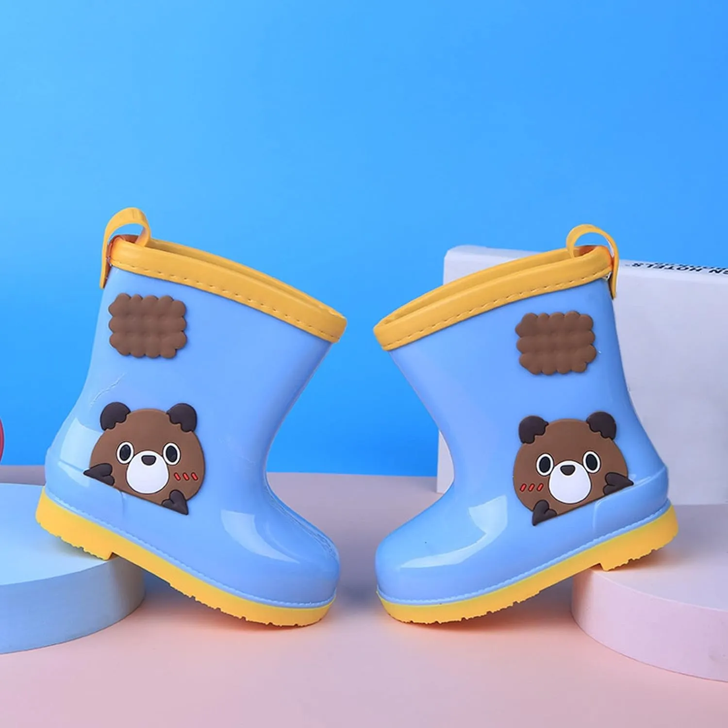 Kids Rain Boots Rubber Waterproof Toddler Rain Boots Cute Bear Cartoon Boys Girls Mud Boots Water Infant Girl Shoes