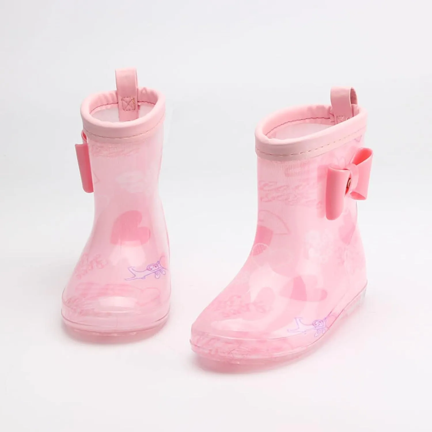 Kids Rain Boots, Toddler Girls Boys Rain Boots Waterproof Water Shoes Non-Slip Mud Boots with Water Shoes for Kids