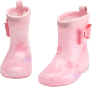 Kids Rain Boots, Toddler Girls Boys Rain Boots Waterproof Water Shoes Non-Slip Mud Boots with Water Shoes for Kids
