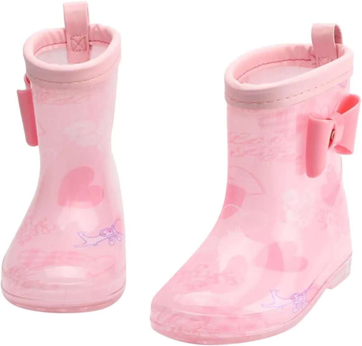 Kids Rain Boots, Toddler Girls Boys Rain Boots Waterproof Water Shoes Non-Slip Mud Boots with Water Shoes for Kids