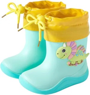 Kids Rain Boots, Toddler Rainboots Waterproof Rubber Kids Rain Shoes for Baby Girls Boys with Fun Baby Girl Shoes