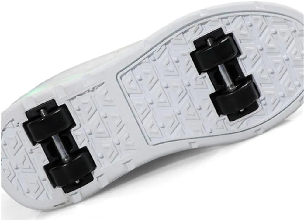Kids Roller Shoes Boy Girl Sneakers, Fashion Skateboarding Shoe Outdoor Sport Shoes Sneakers with 4-Wheels Unisex Retractable Skating Shoes for Children's Park Sports Walking