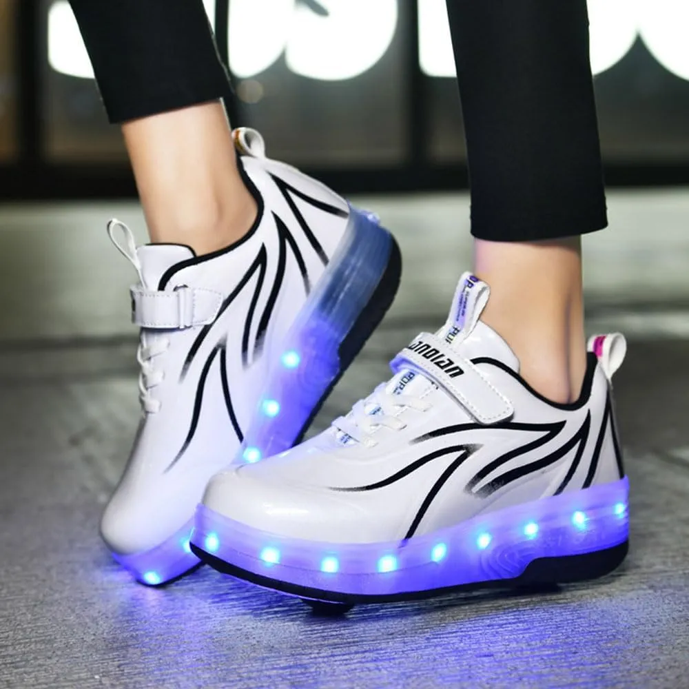 Kids Roller Shoes for Boys Girls, Sport Roller Skate Sneaker for Boys Girl, Automatic Retrectable Technical Skateboarding Skates for KidsSneakers for Girls Boys Birthday Gift