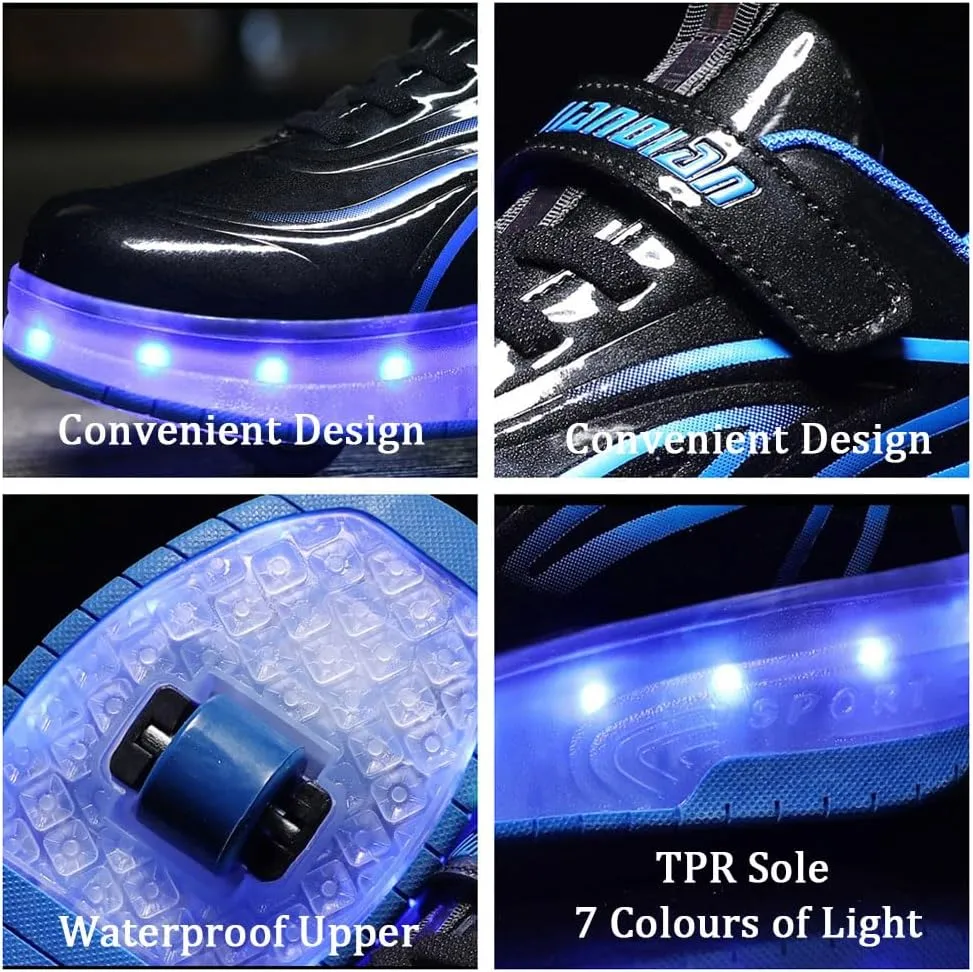 Kids Roller Shoes for Boys Girls, Sport Roller Skate Sneaker for Boys Girl, Automatic Retrectable Technical Skateboarding Skates for KidsSneakers for Girls Boys Birthday Gift