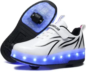 Kids Roller Shoes for Boys Girls, Sport Roller Skate Sneaker for Boys Girl, Automatic Retrectable Technical Skateboarding Skates for KidsSneakers for Girls Boys Birthday Gift