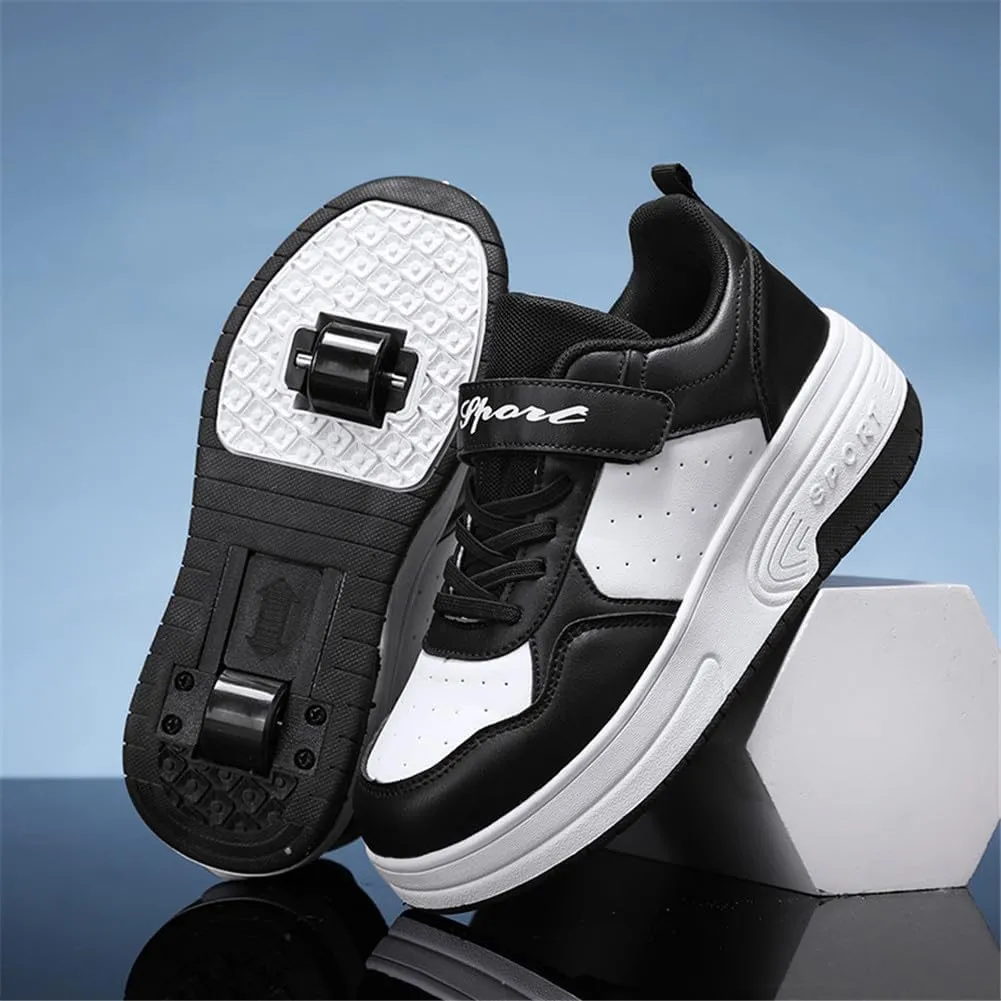 Kids Roller Skate Shoes Roller Sport Sneakers Shoes for Boys Girls with 2-Wheels Unisex Child Retractable Sneakers Shoes for Birthday Children Show Gift