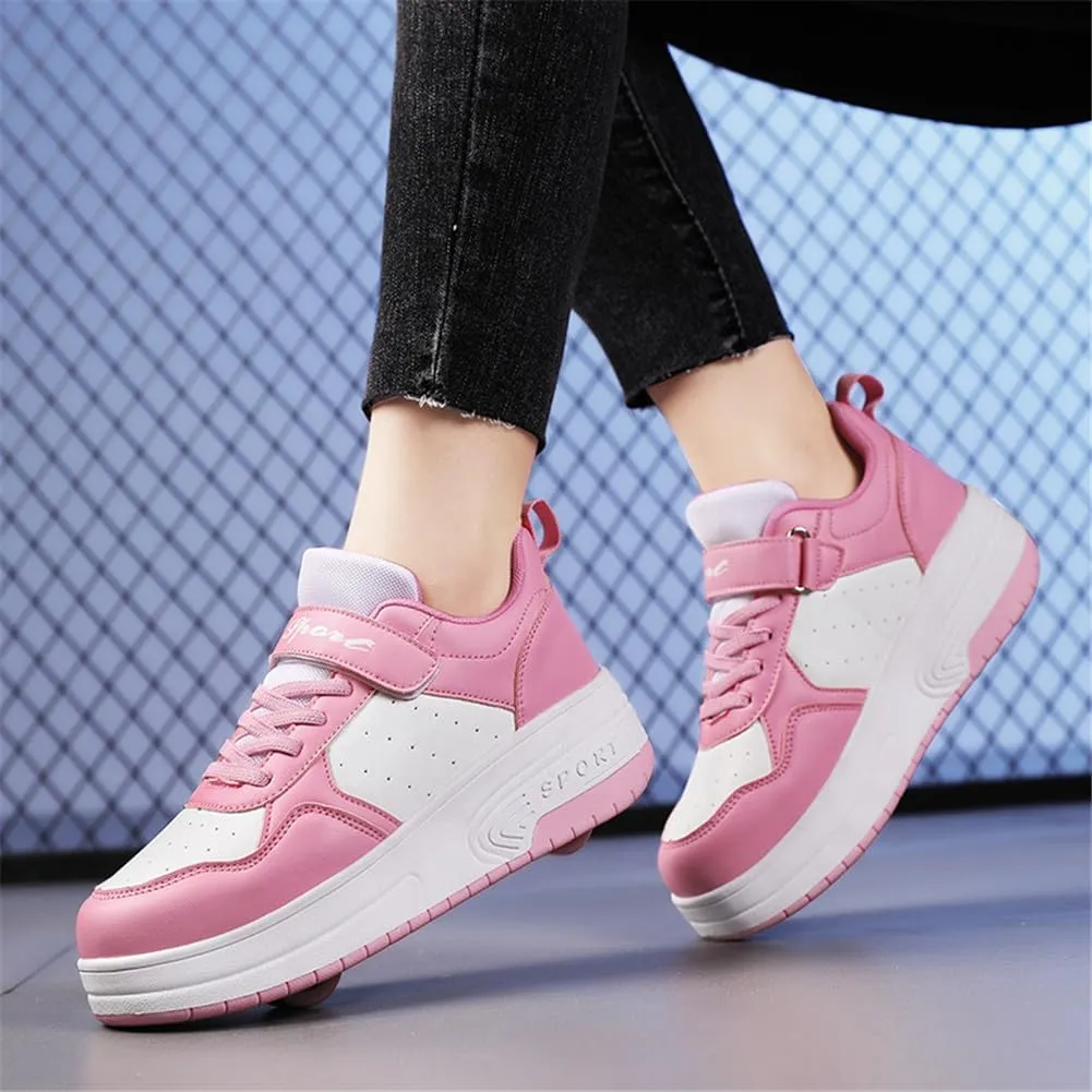Kids Roller Skate Shoes Roller Sport Sneakers Shoes for Boys Girls with 2-Wheels Unisex Child Retractable Sneakers Shoes for Birthday Children Show Gift