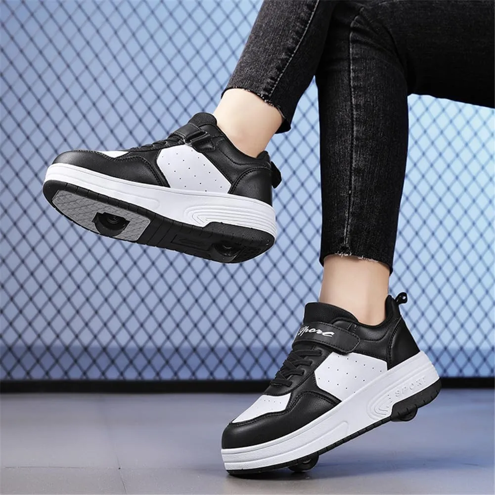 Kids Roller Skate Shoes Roller Sport Sneakers Shoes for Boys Girls with 2-Wheels Unisex Child Retractable Sneakers Shoes for Birthday Children Show Gift