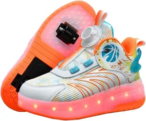 Kids Roller Skates Shoes Sneakers for Boys & Girls, 7 Colour, Automatic Retrectable Technical Skateboarding Skates for Sneakers for Girls Boys Novel Gift - 2 Roller
