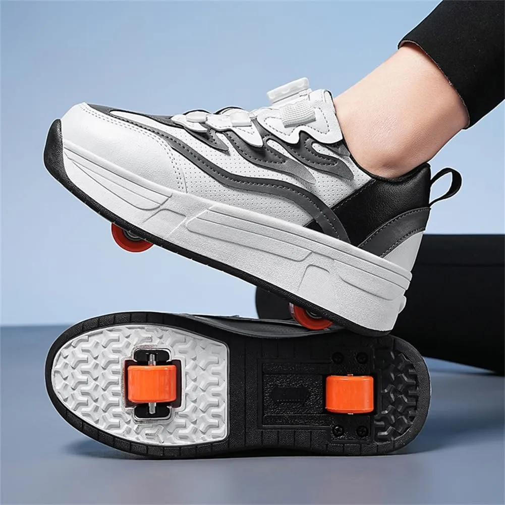 Kids Roller Skates Shoes Sneakers for Boys & Girls, Outdoor Skateboarding Shoe Fashion Parkour Shoes with 2-Wheels Unisex Retractable Skating Shoes for Children's Park Sports Walking
