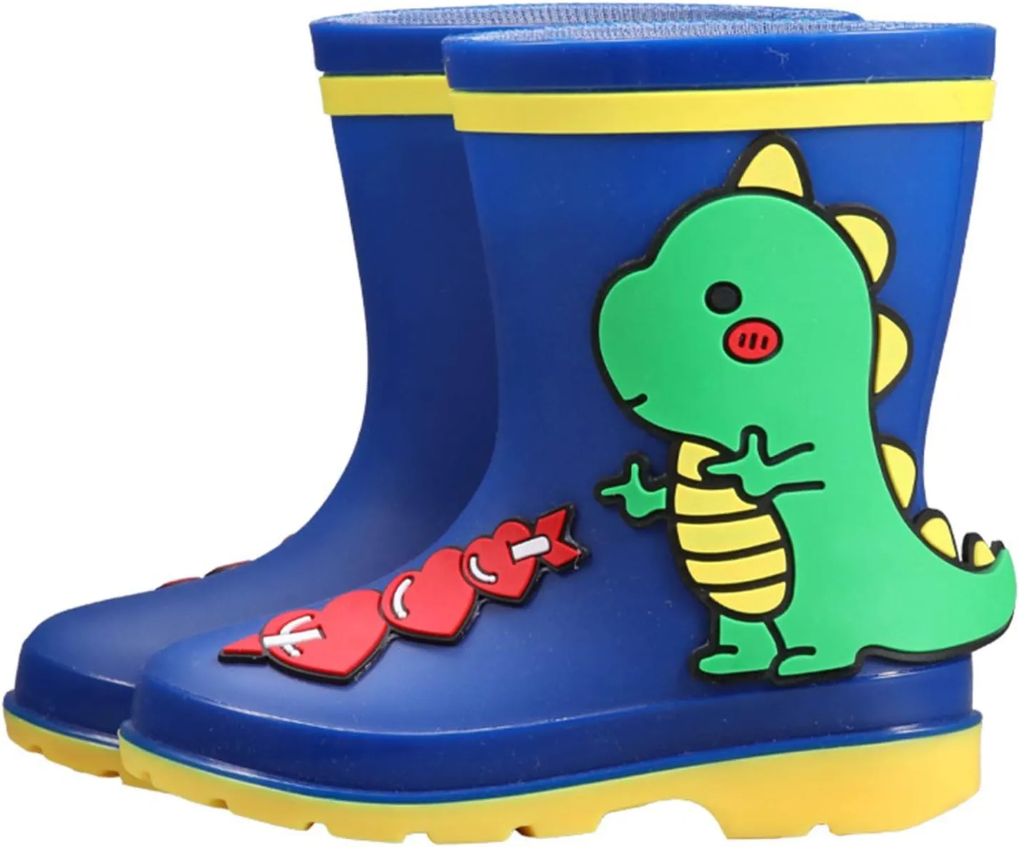 Kids Toddler Rain Boots for Girls Boys Dinosaur Cartoon Patterns Waterproof Rain Shoes Boot with Non Slip Sole