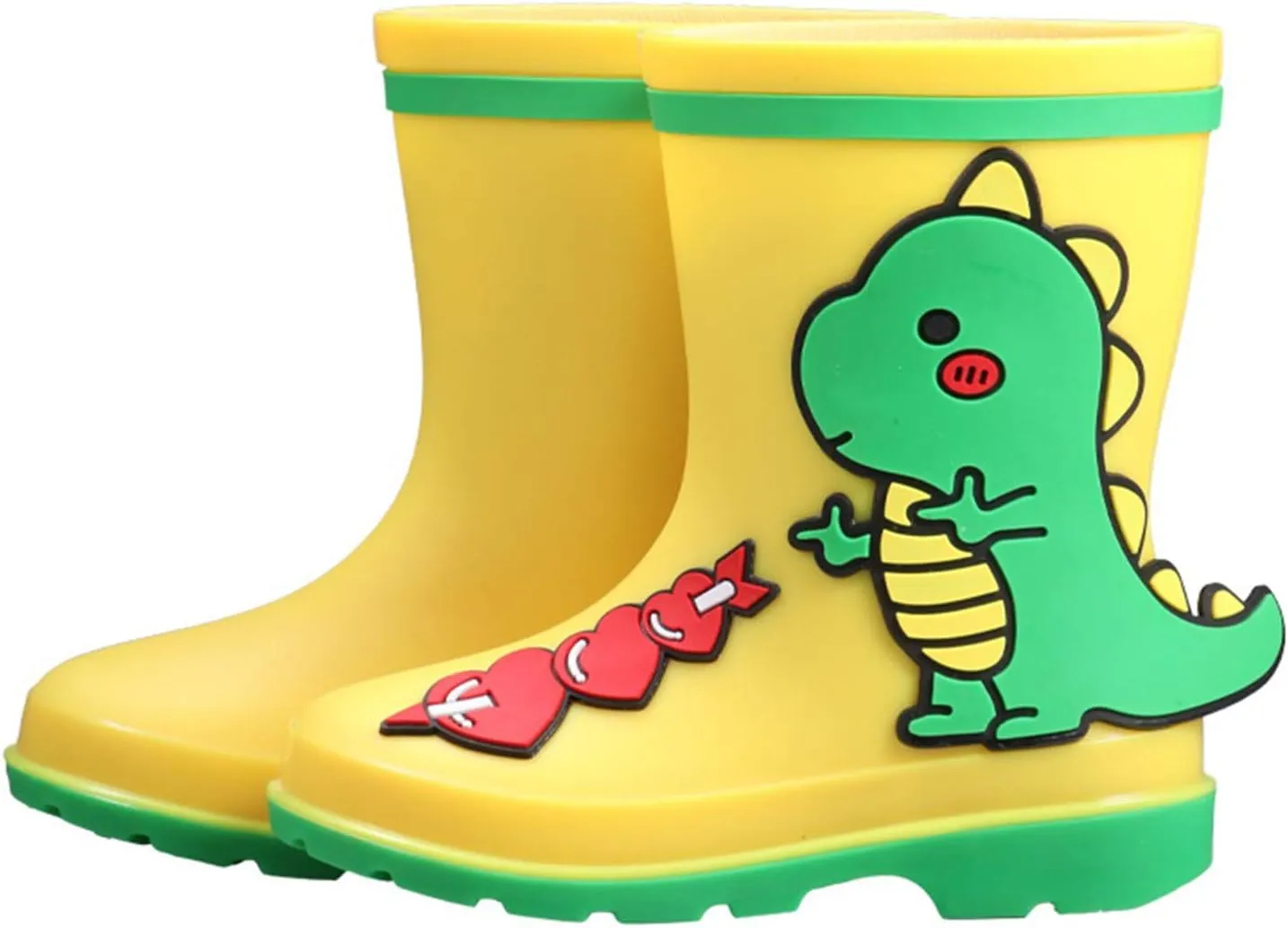 Kids Toddler Rain Boots for Girls Boys Dinosaur Cartoon Patterns Waterproof Rain Shoes Boot with Non Slip Sole