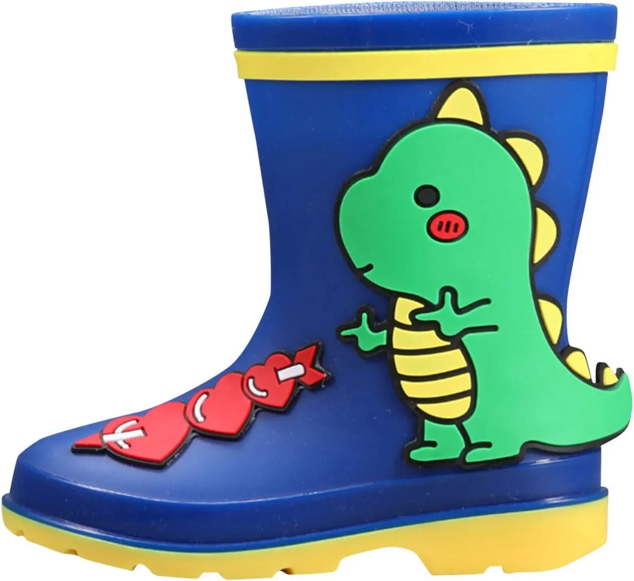 Kids Toddler Rain Boots for Girls Boys Dinosaur Cartoon Patterns Waterproof Rain Shoes Boot with Non Slip Sole