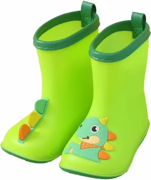 Kids Toddler Rain Boots for Girls Boys Dinosaur Cartoon Waterproof Rain Shoes Patterns Boot with Easy On Newborn Shoes