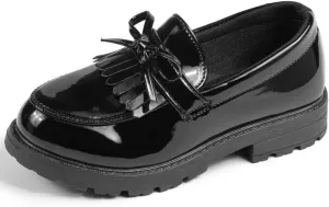 KIDSUN Toddler Boy??s Girl??s Dress Shoes Comfort Lace-Up Oxford School Uniform Shoes Loafer Flats (Toddler/Little Kid) E-Black