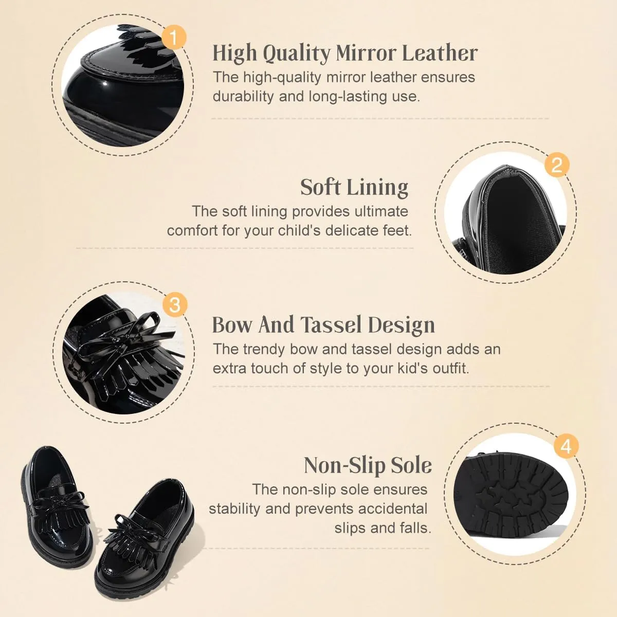 KIDSUN Toddler Boy??s Girl??s Dress Shoes Comfort Lace-Up Oxford School Uniform Shoes Loafer Flats (Toddler/Little Kid) E-Black