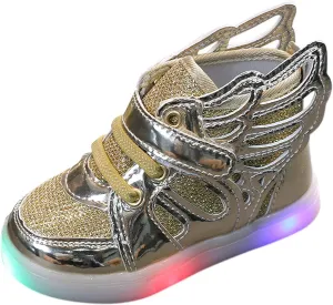 Light Children Baby Girls Sport Luminous Shoes Bling Kids Sneakers Led Baby Shoes Toddlers Shoes Boys (Gold, 5.5-6Years)