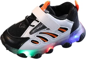 Light Shoes Kids Sneakers Baby Girls Led Sport Children Luminous Bling Baby Shoes Black Shoes (Black, 4.5-5 Years)