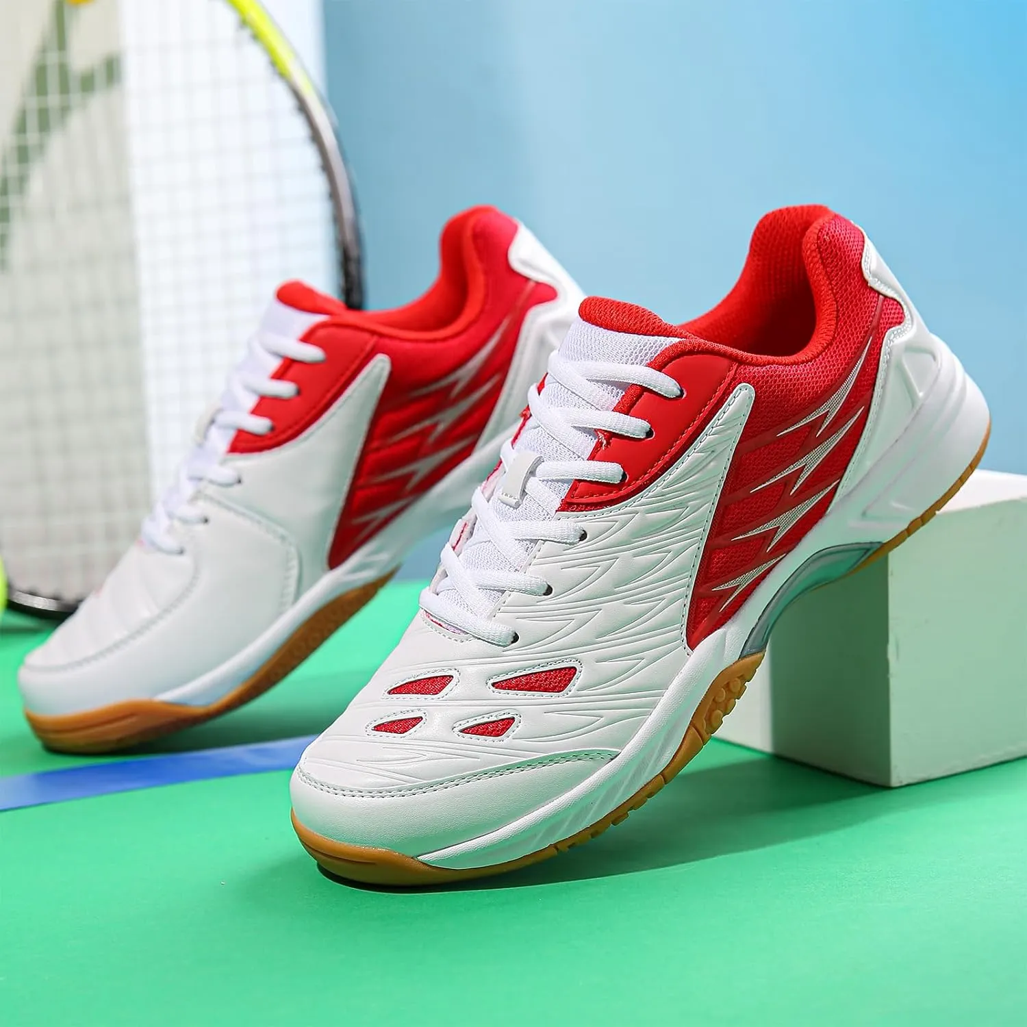 Lightweight Tennis and Pickleball Court Shoes - Versatile Indoor/Outdoor Sneakers for Badminton with Arch Support