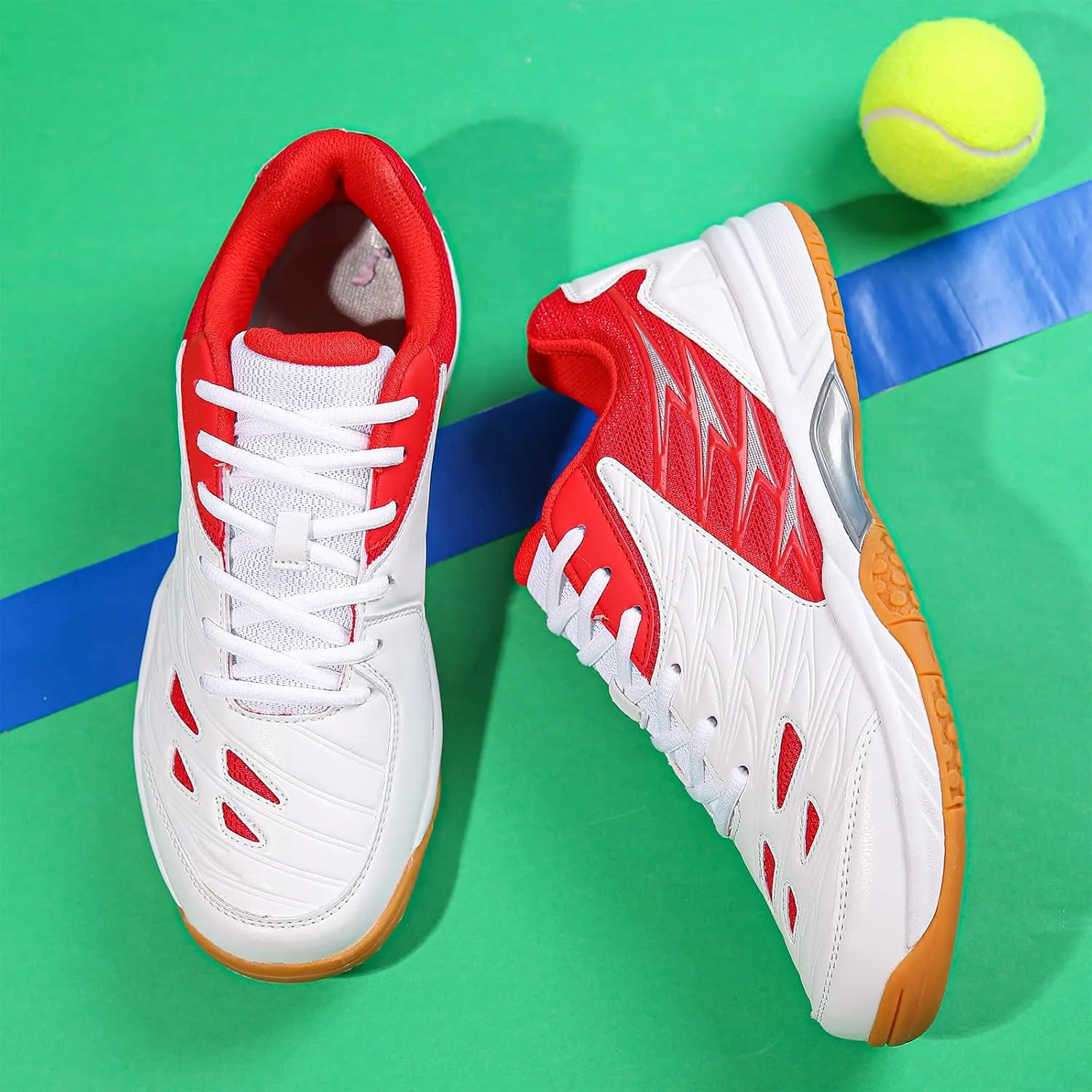 Lightweight Tennis and Pickleball Court Shoes - Versatile Indoor/Outdoor Sneakers for Badminton with Arch Support