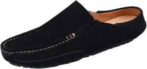 Loafers for Men Genuine Leather Suede Vamp Stitching Details Round Toe Flexible Lightweight Prom Slip On