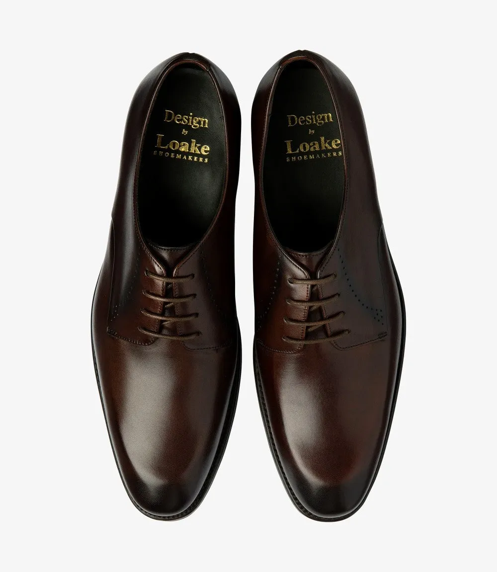 LOAKE GOSLING DARK BROWN DERBY RUBBER SOLE F-MEDIUM