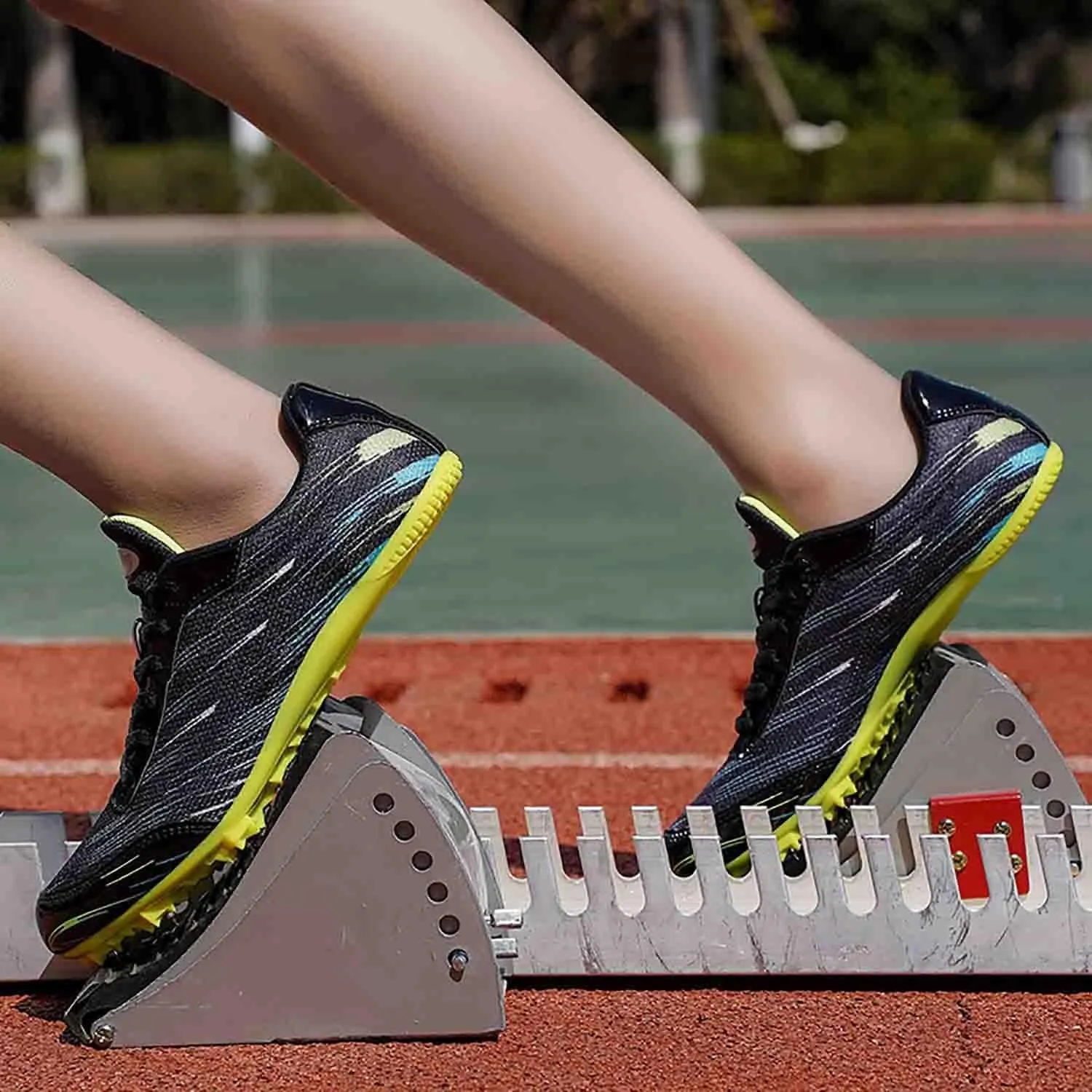 MEBAMY Track and Field Spike Shoes Breathable Lightweight Running Training Sneakers Anti-Slip Track Race Athletics Shoes