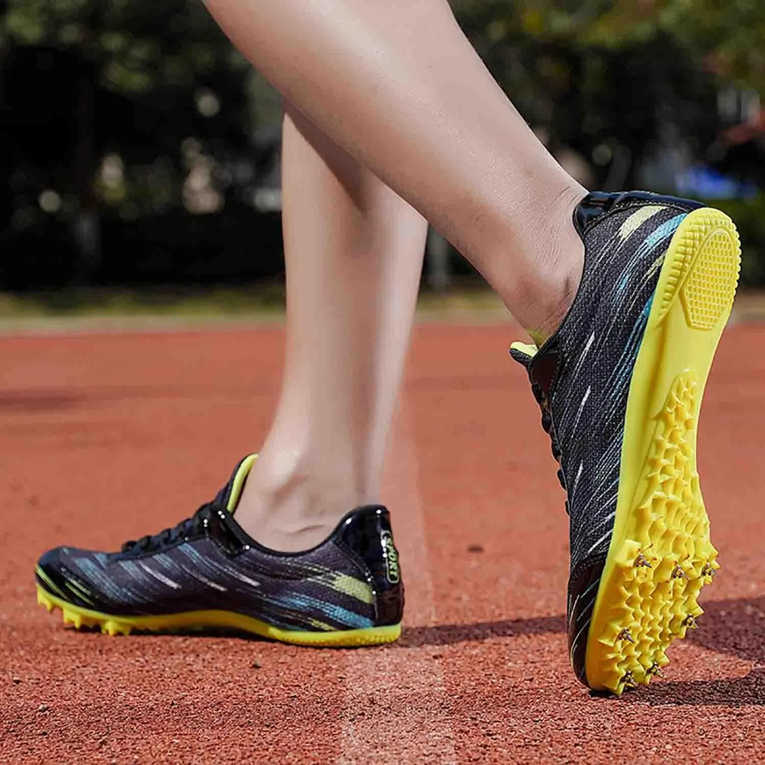 MEBAMY Track and Field Spike Shoes Breathable Lightweight Running Training Sneakers Anti-Slip Track Race Athletics Shoes