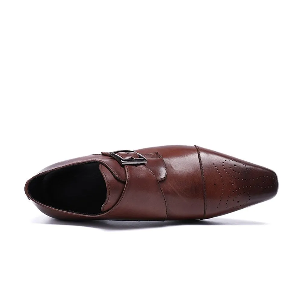 Men Captoe Monk Strap Oxford Shoes