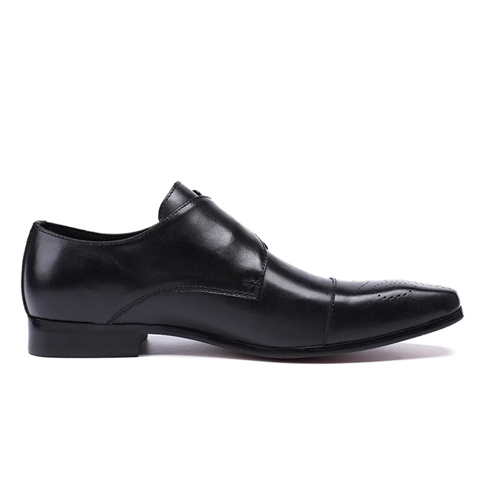 Men Captoe Monk Strap Oxford Shoes